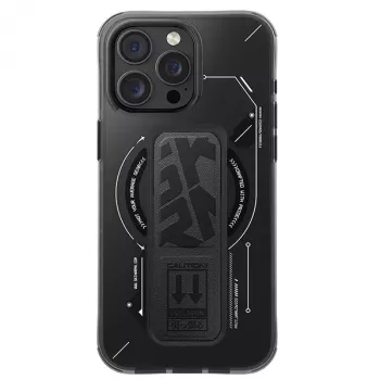Skinarma Helio ovitek za iPhone 16 Pro Max 6,9 inch, magnetno polnjenje + stojalo z oprijemom, črn