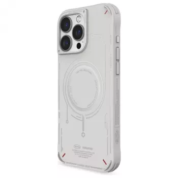 SKINARMA Mecha ovitek za iPhone 16 Pro 6,3 inch, magnetno polnjenje, svetlo siva