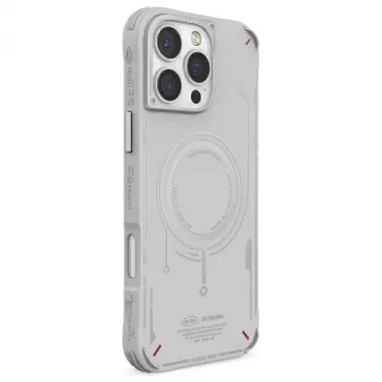 SKINARMA Mecha ovitek za iPhone 16 Pro Max 6,9 inch magnetno polnjenje svetlo siva