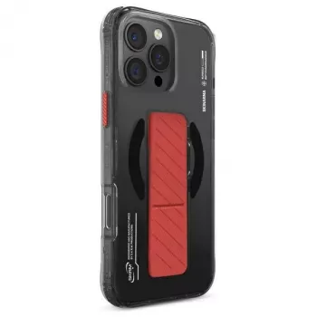Skinarma Axon ovitek za iPhone 16 Pro 6,3 inch, magnetno polnjenje + držalo za roko, črn