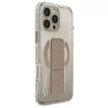 Skinarma Axon ovitek za iPhone 16 Pro Max 6,9 inch, magnetno polnjenje + stojalo za roko, šampanjec