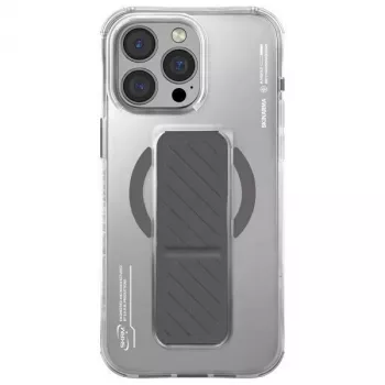 Skinarma Axon ovitek za iPhone 16 Pro Max 6,9 inch magnetno polnjenje + stojalo za roko titan