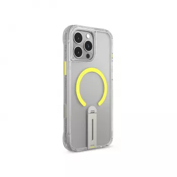 Skinarma Helix ovitek z magnetnim polnjenjem in 360° vrtljivim stojalom za iPhone 16 Pro, prosojen