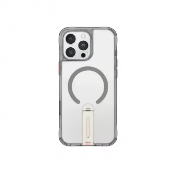 Skinarma Helix ovitek za iPhone 16 Pro Max, magnetno polnjenje, 360° vrtljivo stojalo, titan