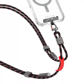 Skinarma Dyno Ve 2v1 kabel USB-C na USB-C z vrvico, 80 cm, črn