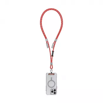 Skinarma Dyno Ve 2v1 vrvica za telefon s kablom USB-C za polnjenje, 30 cm, rdeča
