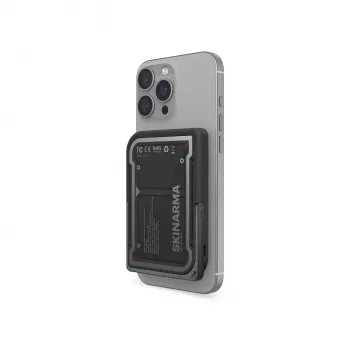 Skinarma Nexus Mecha Magnetic Kick-Stand prenosni polnilnik 5000mAh 20W PD USB-C MagSafe, črn