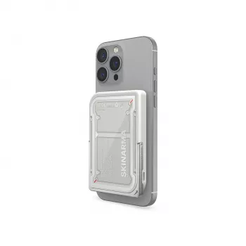 Skinarma Nexus Mecha magnetna prenosna baterija s stojalom 5000mAh 20W PD USB-C MagSafe Light Grey