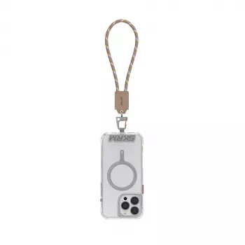 Skinarma Dyno Ve 2v1 kabel USB-C na USB-C z zapestno vrvico, 25 cm, bež
