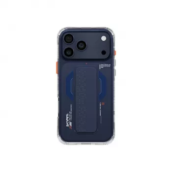 Skinarma Haxa ovitek za magnetno polnjenje z oprijemalnim stojalom za Apple iPhone 17 Pro Max, moder