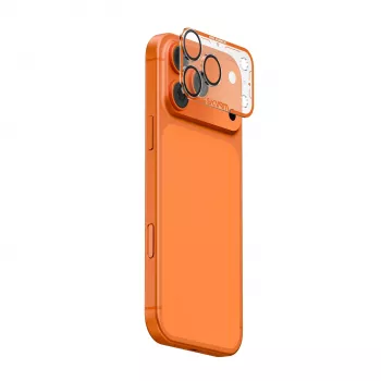 Skinarma Magma popolnoma mat zaščita za leče fotoaparata za Apple iPhone 17 Pro, oranžna