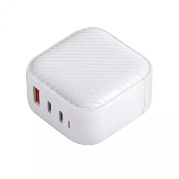 UNIQ Verge Pro 66W GaN USB-C stenski polnilnik, Cloud White