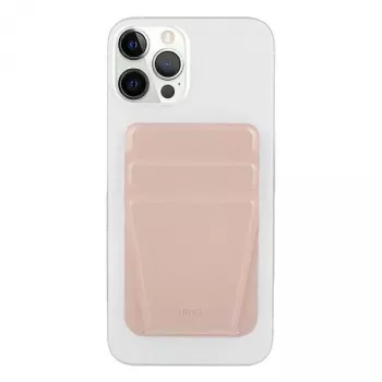 UNIQ Lyft magnetno stojalo za telefon in držalo za kartice, roza