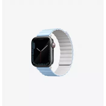 UNIQ Revix reverzibilni magnetni pas za Apple Watch Series 1/2/3/4/5/6/7/8/9/SE/SE2/SE3/Ultra/Ultra 2/Ultra 3 42/44/45/49mm belo-moder