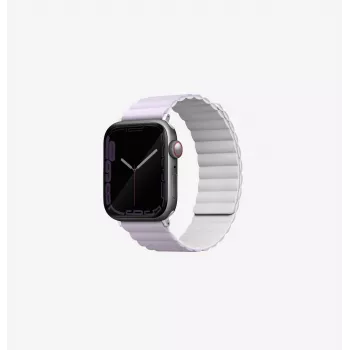 UNIQ Revix reverzibilni magnetni pas za Apple Watch lila/bel za Series 1/2/3/4/5/6/7/8/9/SE/SE2/SE3/Ultra/Ultra 2/Ultra 3 42/44/45/49mm