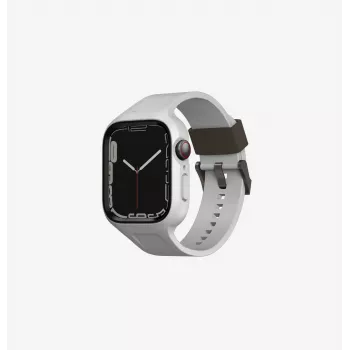 UNIQ Monos 2-v-1 pas za Apple Watch z ovitkom Series 4/5/6/7/8/9/SE/SE2/SE3 44/45mm Chalk Grey
