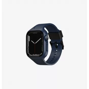 UNIQ Monos 2-v-1 pas za Apple Watch z ovitkom Series 4/5/6/7/8/9/SE/SE2/SE3 44/45mm mornarsko moder