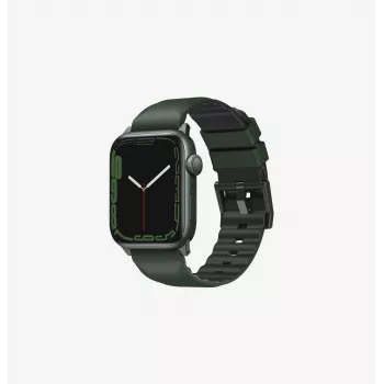 UNIQ Linus pas za Apple Watch Airosoft silikon mahovno zelen 42/44/45/49mm Series 1-9/SE/Ultra