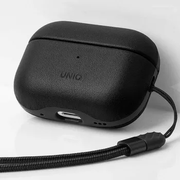 UNIQ Terra ovitek za AirPods Pro 2. gen (2022/2023), pravo usnje, Dallas Black