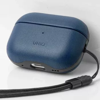 UNIQ Terra ovitek za AirPods Pro 2. gen (2022/2023) pravo usnje – Space Blue