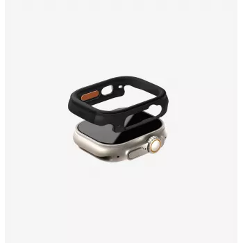 UNIQ Valencia zaščitni ovitek za Apple Watch Ultra / Ultra 2 / Ultra 3 49mm, Midnight Black