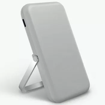 UNIQ prenosni polnilnik Hoveo 5000mAh USB-C 20W PD Fast Charge Wireless Magnetic, Chalk Grey
