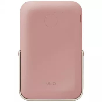 UNIQ prenosni polnilnik Hoveo 5000mAh USB-C 20W PD Fast Charge Wireless Magnetic, Blush Pink
