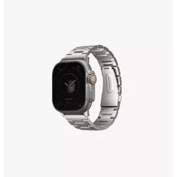 UNIQ Osta pašček za Apple Watch 42/44/45/49mm iz nerjavnega jekla, Silver/Titanium Silver