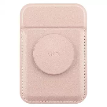 UNIQ Flixa magnetna denarnica za kartice s stojalom Blush Pink MagSafe
