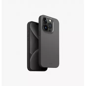 UNIQ Lyden DS MagClick ovitek za polnjenje za Apple iPhone 15 Pro 6,1 palca, antracitno siva-črna