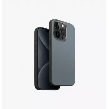 UNIQ Lyden DS MagClick ovitek za polnjenje za iPhone 15 Pro Max 6,7 palca, antracitno siva-črna