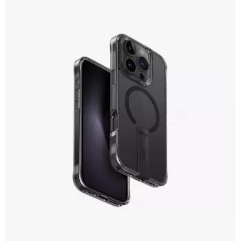 UNIQ Eleva ovitek s stojalom Vertica za iPhone 16 Pro 6,3 inch, Carbon Black