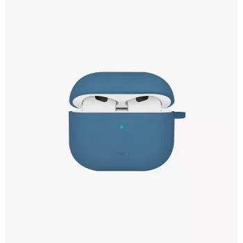 UNIQ Nexo ovitek za AirPods 4 s kaveljčki za ušesa, silikon, pacifiško modra