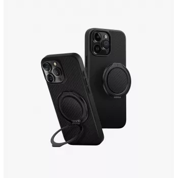 UNIQ Keva Air ovitek za iPhone 16 Pro Max 6,9 inch s polnjenjem Magclick, Carbon Black