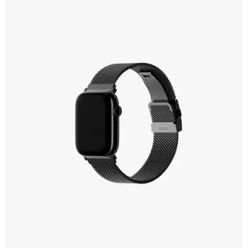 UNIQ Dante Pro nerjavno jeklo milanese zanka za Apple Watch 40/41/42mm, grafitno črna