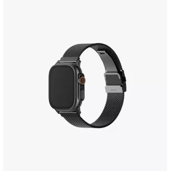 UNIQ Dante Pro nerjavno jeklo milanese zanka za Apple Watch 40/41/42mm, grafitno črna