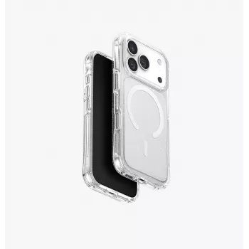 UNIQ LifePro Xtreme MagClick polnilni ovitek za iPhone 17 Pro, prozoren z bleščicami