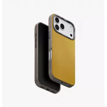 UNIQ Lyden DS ovitek za iPhone 17 Pro MagClick polnjenje, rumeno-siv