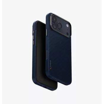 UNIQ Keva Edge ovitek za iPhone 17 Pro Max, polnjenje MagClick, moder
