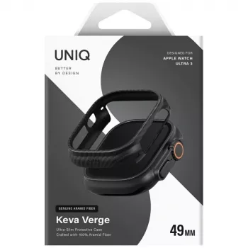 UNIQ Keva Verge ovitek za Apple Watch Ultra / Ultra 2 / Ultra 3 49mm, črn