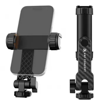 K&F Concept držalo za stativ za pametni telefon z navojem 1/4 inch, 360° vrtenje, črno