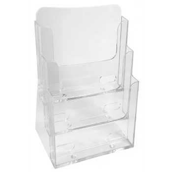 Exacompta namizno stojalo A4 s 3 predali, polistiren, prozorno, 155 x 237 x 339 mm (74158D)