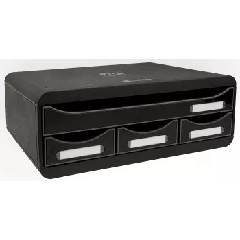 Exacompta TOOLBOX MINI predalnik s 4 predali, A4, 355 x 270 x 134 mm, črn (319714D)