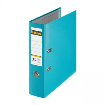 Bene registrator z vzvodom A4 80mm turkizen PP plastika