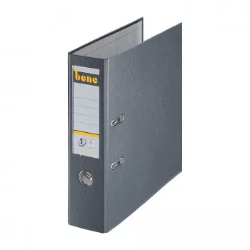 Bene registrator z vzvodom A4 80mm skrilasto siva PP plastika