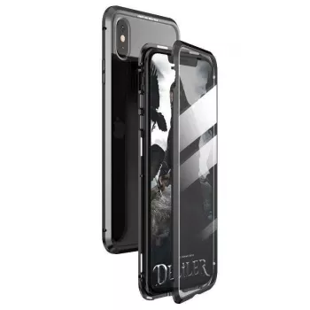 Wozinsky Full Magnetic ovitek 360 sprednja in zadnja zaščita z vgrajenim steklom za Samsung Galaxy A72 4G črno-prozoren