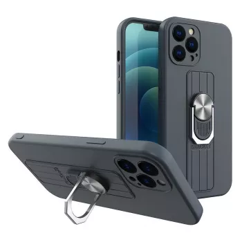 HURTEL Ring ovitek iz silikona z držalom za prst in stojalom za Xiaomi Poco X4 Pro 5G, moder