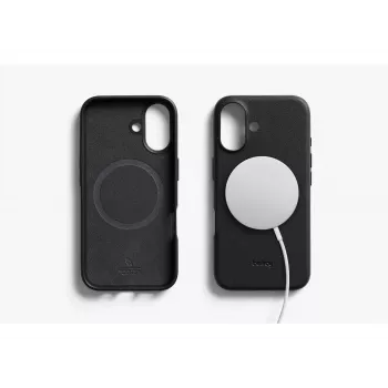 Bellroy Leather Case za iPhone 16, črn