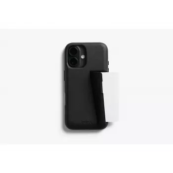 Bellroy Leather Card Case za iPhone 16, črn