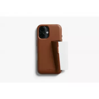 Bellroy Leather Card Case za iPhone 16 Plus, rjav